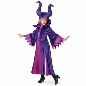 Disney Store Sleeping Beauty Maleficent Costume Dress w/ Plush Headpiece 9/10